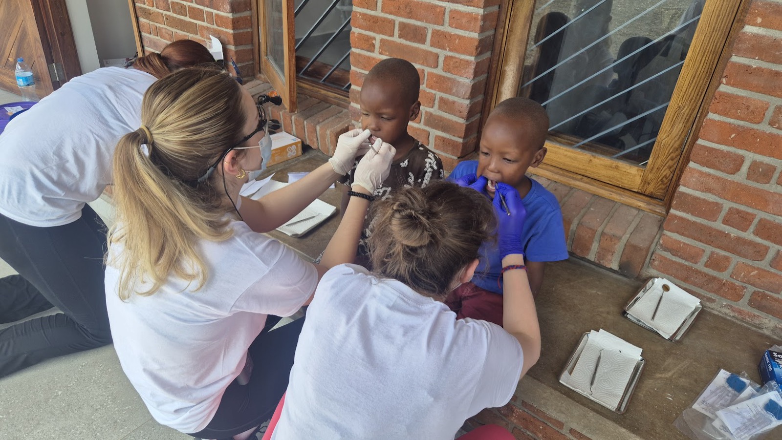 A child receiving a dental check-up